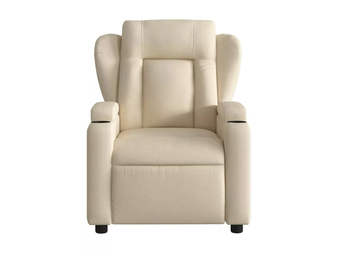 Fauteuil inclinable électrique Crème Tissu