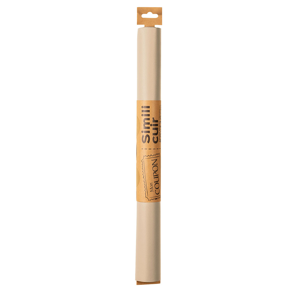 Coupon tissu simili synthétique beige 50x140cm
