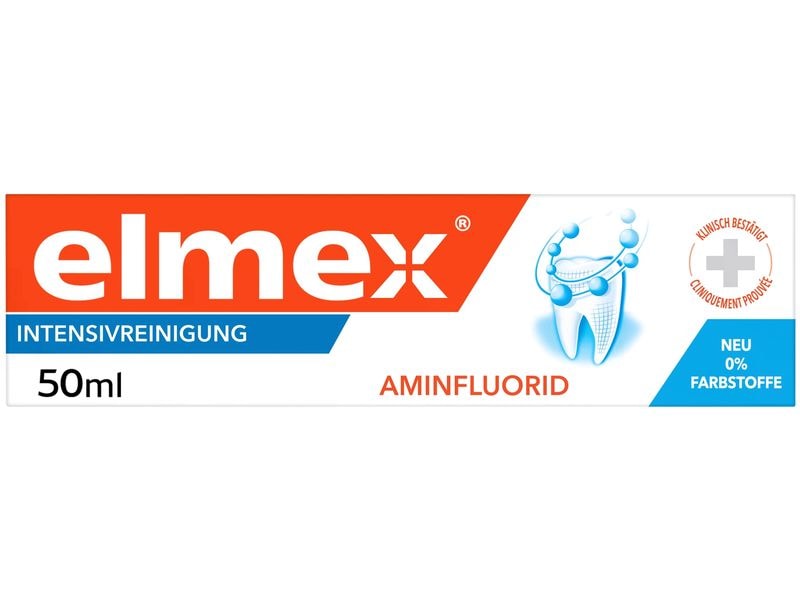 elmex Zahnpasta Intensivreinigung 50 ml Zahncreme für glatte & natürlich weisse Zähne