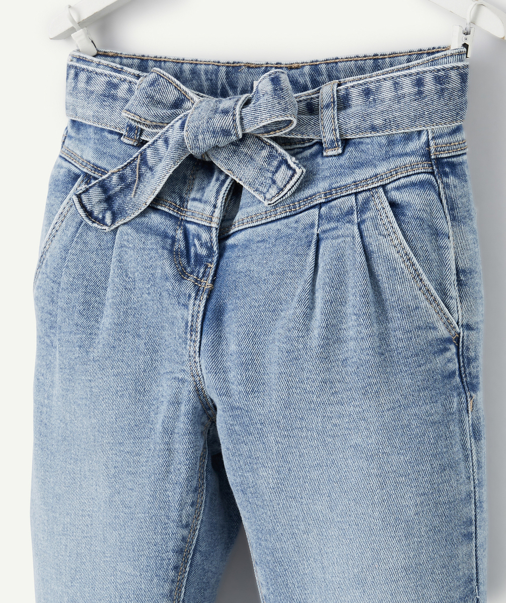 JEAN MOM FILLE EN DENIM LOW IMPACT BLEU AVEC CEINTURE