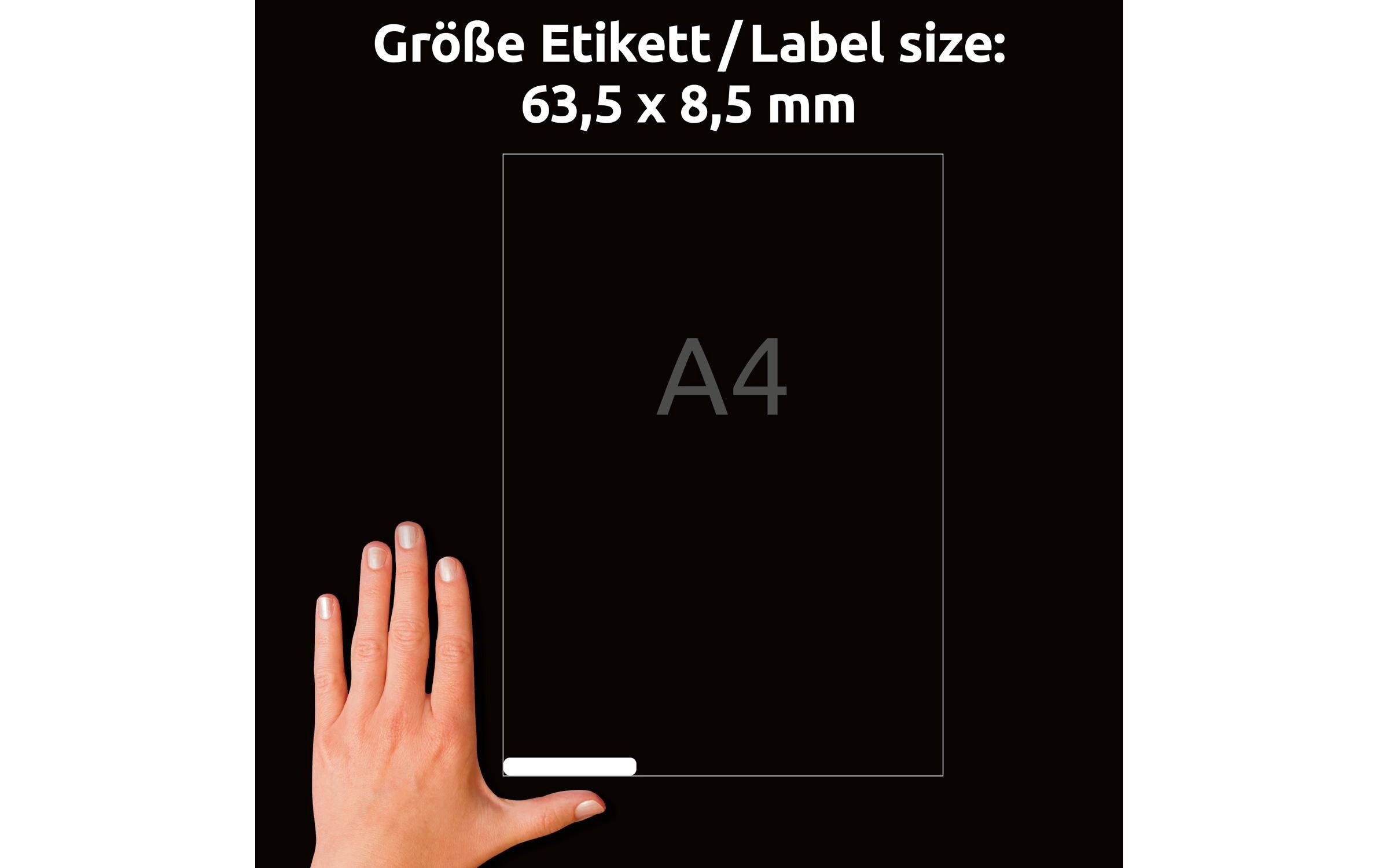 Universal-Etiketten L6022REV 63.5 x 8.5 mm für VHSSelbstklebende Etiketten, weiss