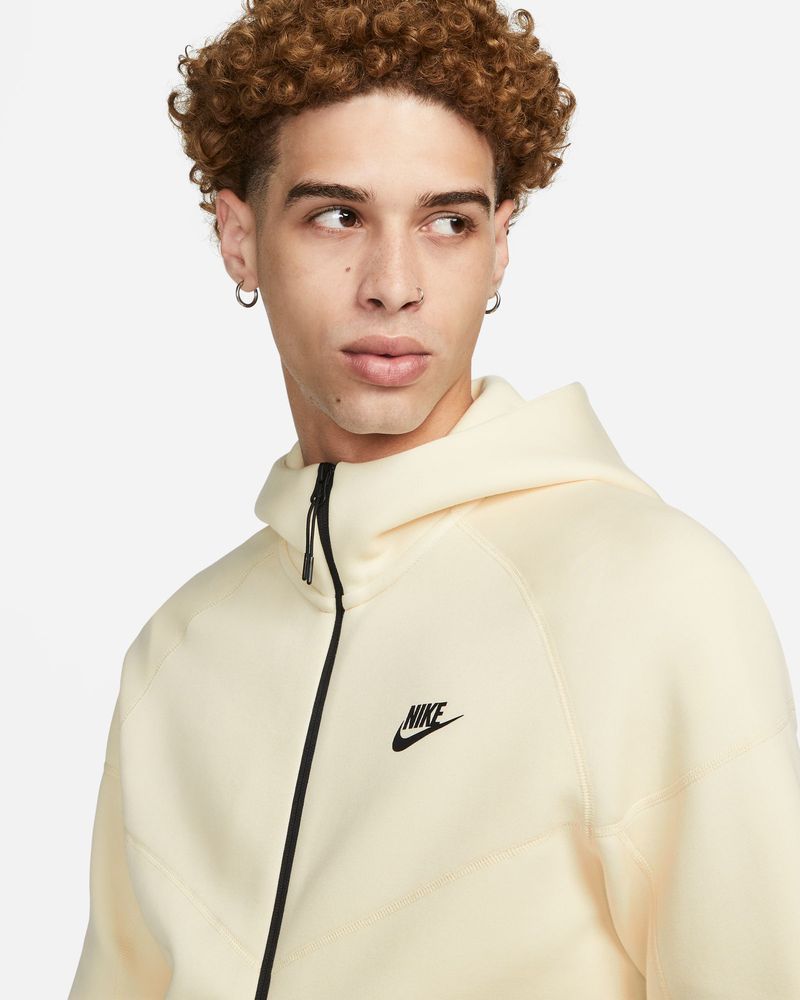 Sweat zippé à capuche Nike Sportswear Tech Fleece Beige Crème pour homme