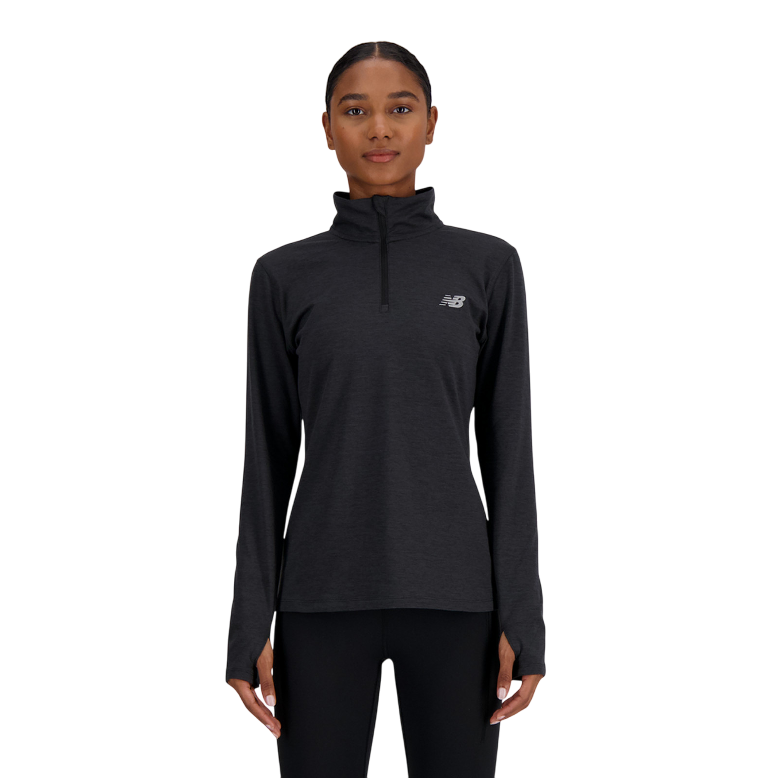 Langarmshirt Sport Essentials Space Dye Quarter Zip black heather