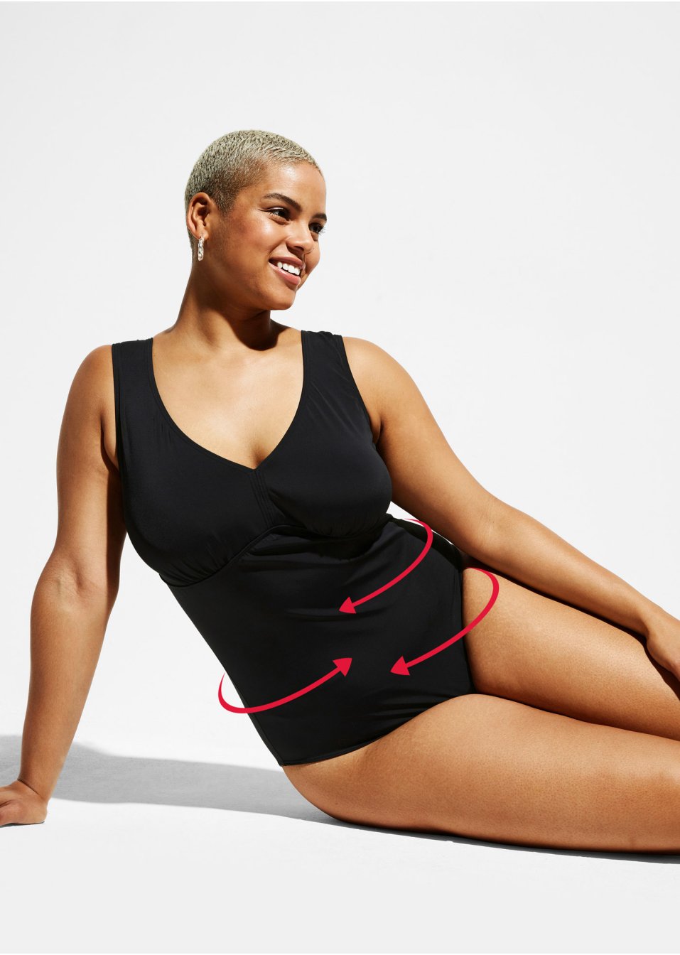 Maillot 1 pièce sculptant avec effet sculptant modéré, avec polyamide recyclé