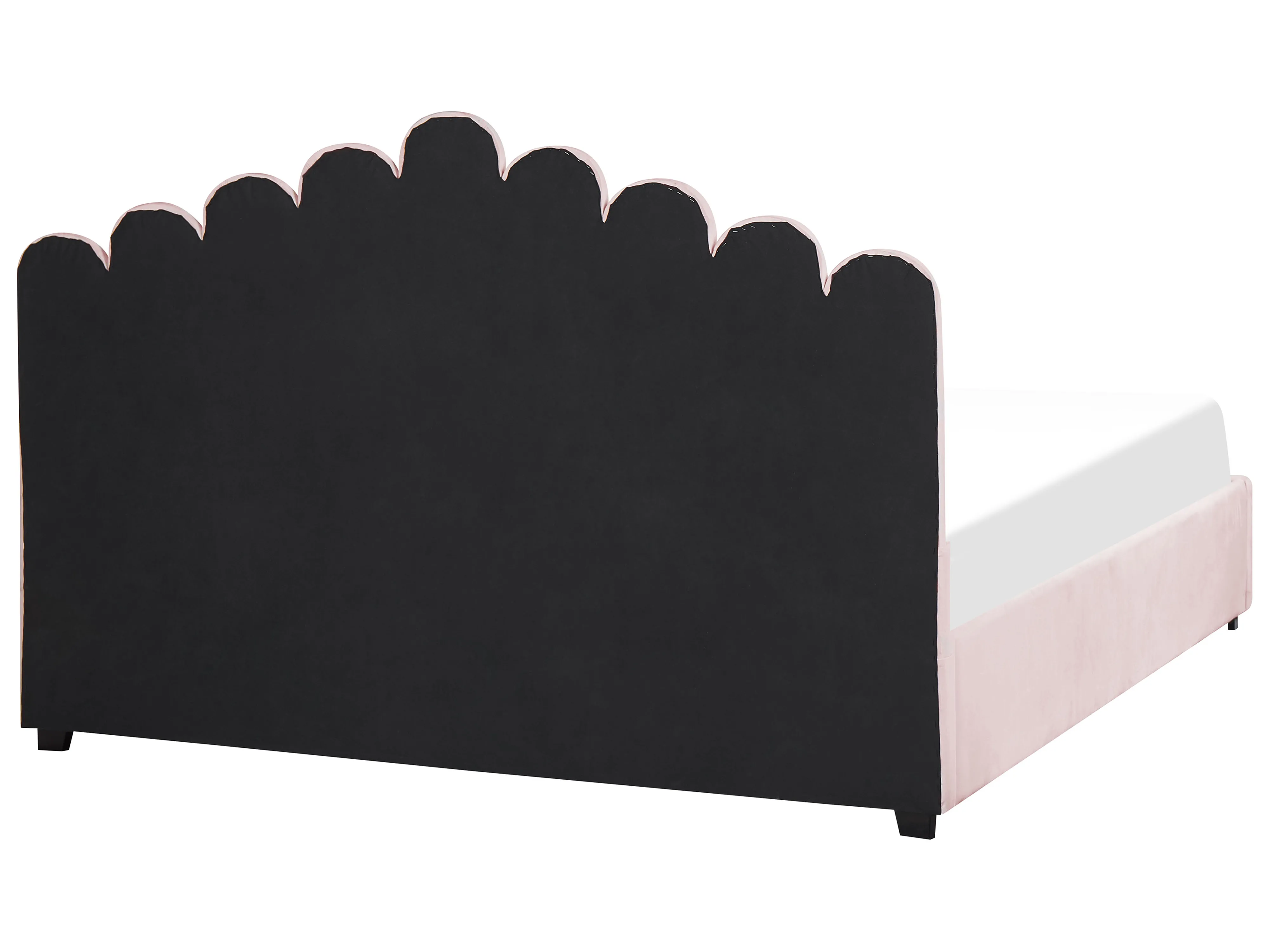 Bed met opbergruimte Fluweel VINCENNES 180 x 200 cm Pastelroze