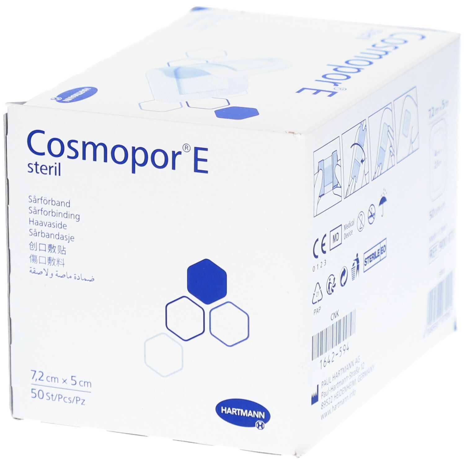 Hartmann Cosmopor® E Wundpflaster steril 50 Stück 7,2 x 5 cm