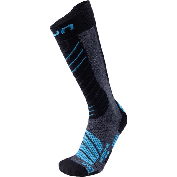 Chaussette de ski UYN MAN SKI COMFORT FIT SOCKS MEDIUM GREY MELANGE/AZURE