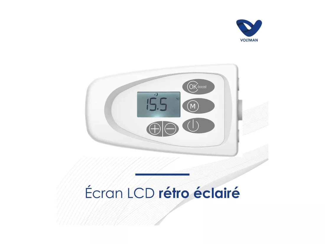 Chauffage sèche-serviette inertie sèche 750W - Blanc - Voltman