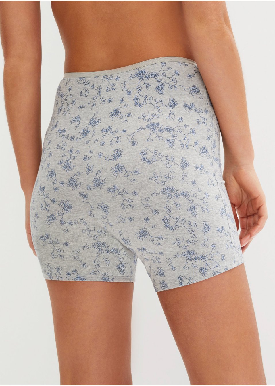 Lot de 4 boxers longs femme avec taille haute, avec coton
