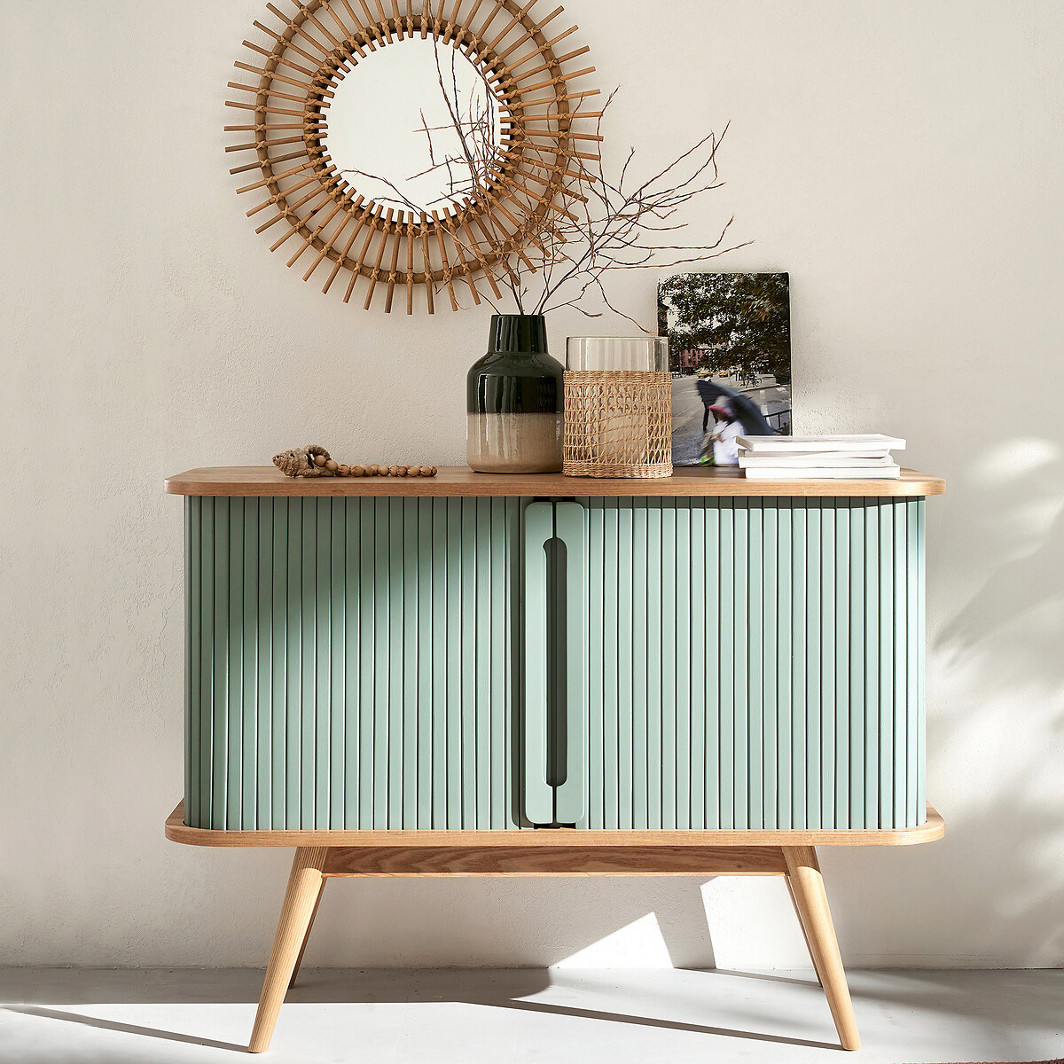 LA REDOUTE INTERIEURS<br>Espelho de vime, formato de sol Ø60 cm, Nogu