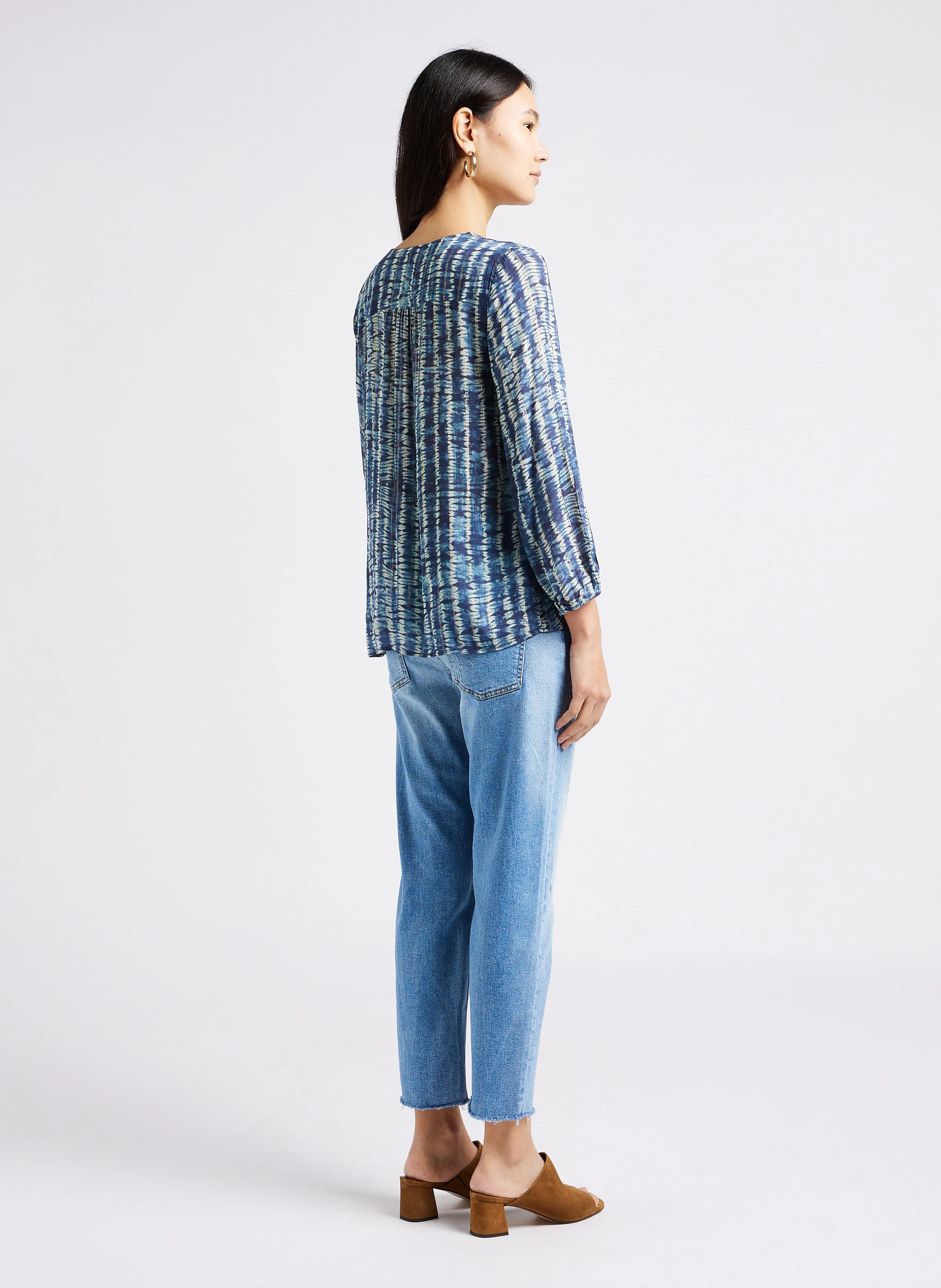 HORIZON 55 - Mules talons mi-hauts en cuir velours | Marron