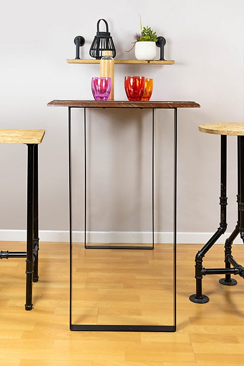 Pied de meuble cadre en acier noir Interges H. 85 cm