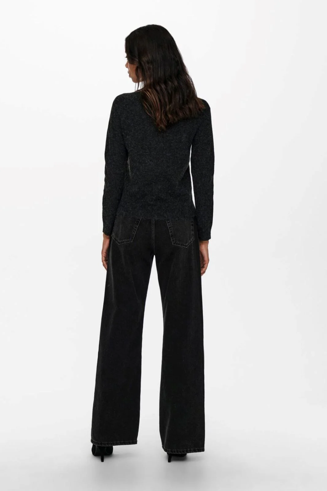 Only Onlrica Life L/S Pullover Knt 3690045 black w melange