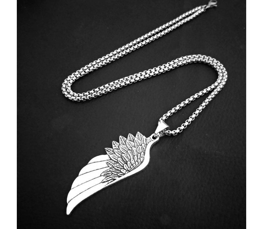 Karina Moon - Vleugellegering hanger ketting / leren ketting