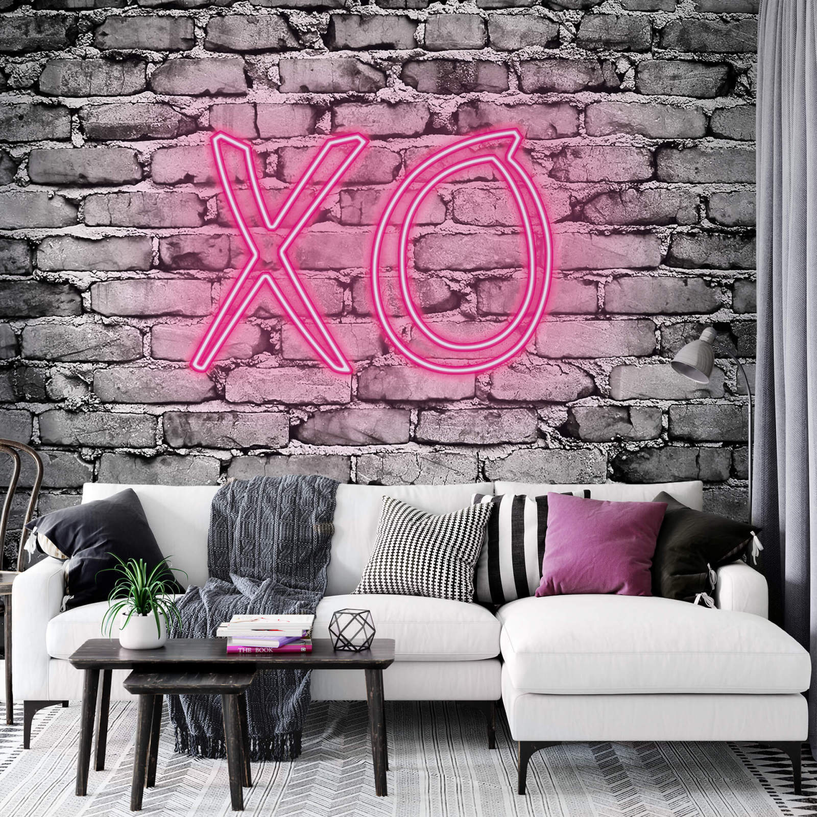 Fototapete DESIGNWALLS 2.0 - pink-schwarz - Stein - 2,6 Meter