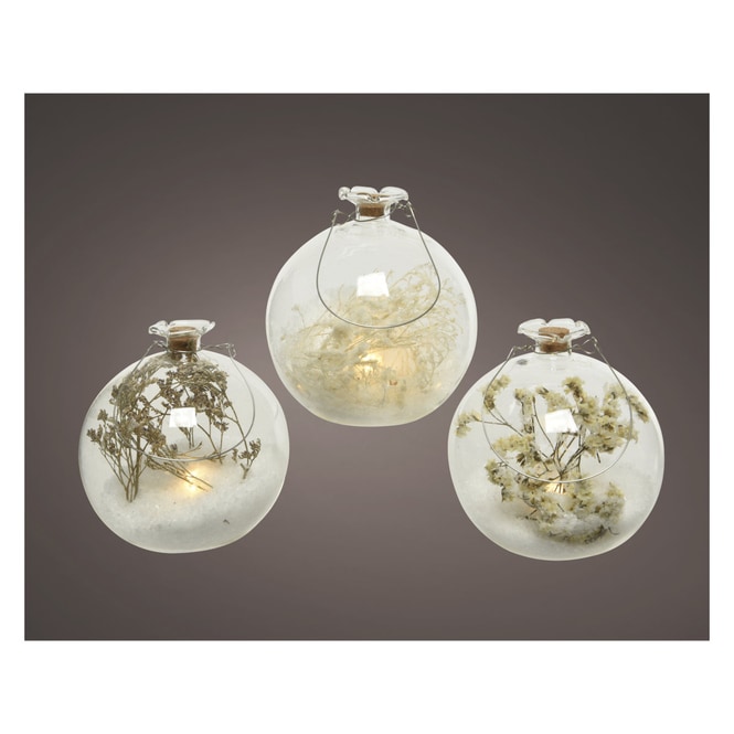 LED-Kugel - Trockenblumen - Ø = ca. 10 cm - 1 Stück