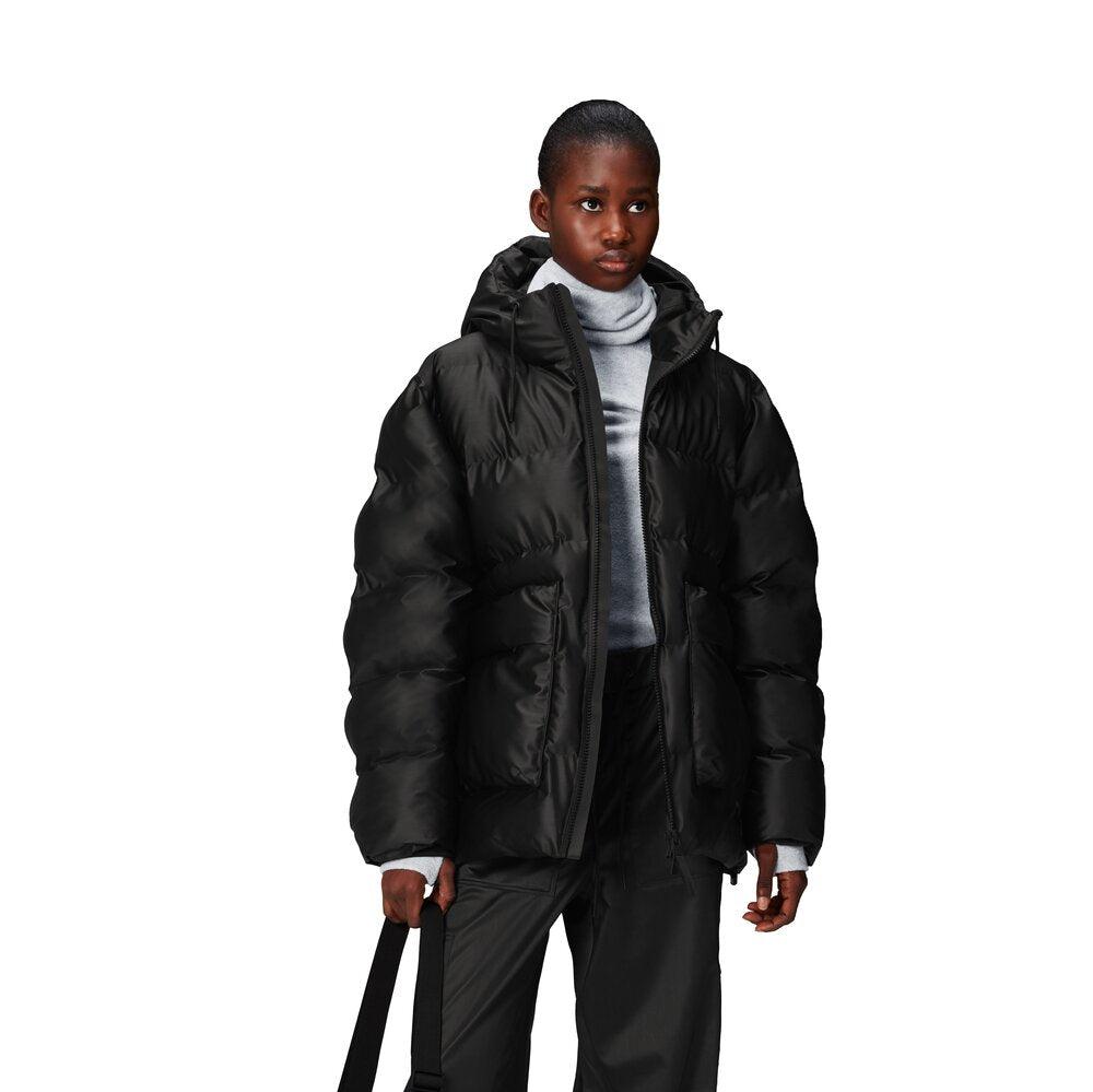RAINS  Alta cargo dunjakke - Black Grain