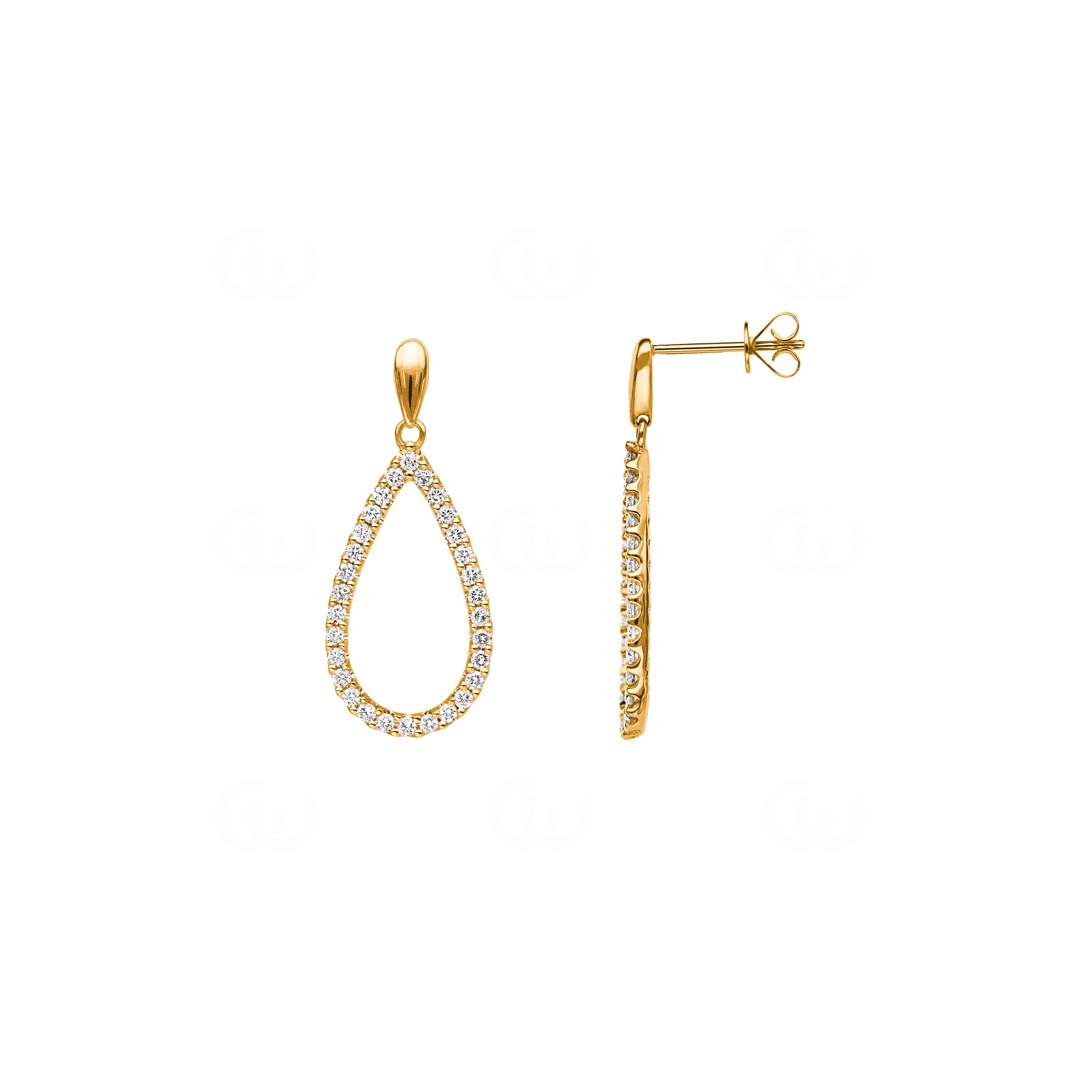 0.72 Karat Diamantohrhänger 750/18 K Gelbgold