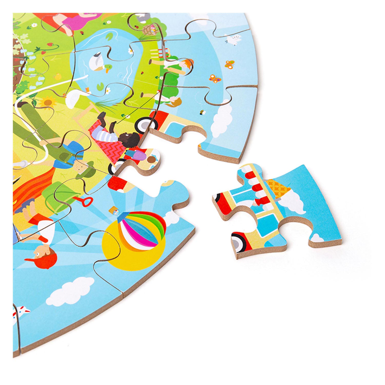 Bigjigs Houten Seizoenen Vloerpuzzel Rond, 50st.