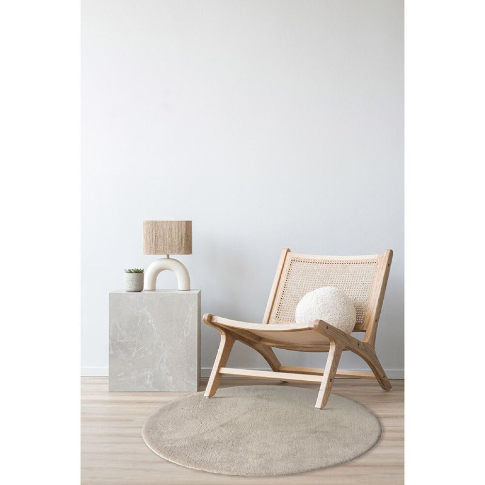 GULVTEPPE SOFT TOUCH Ø80CM GRÅBRUN