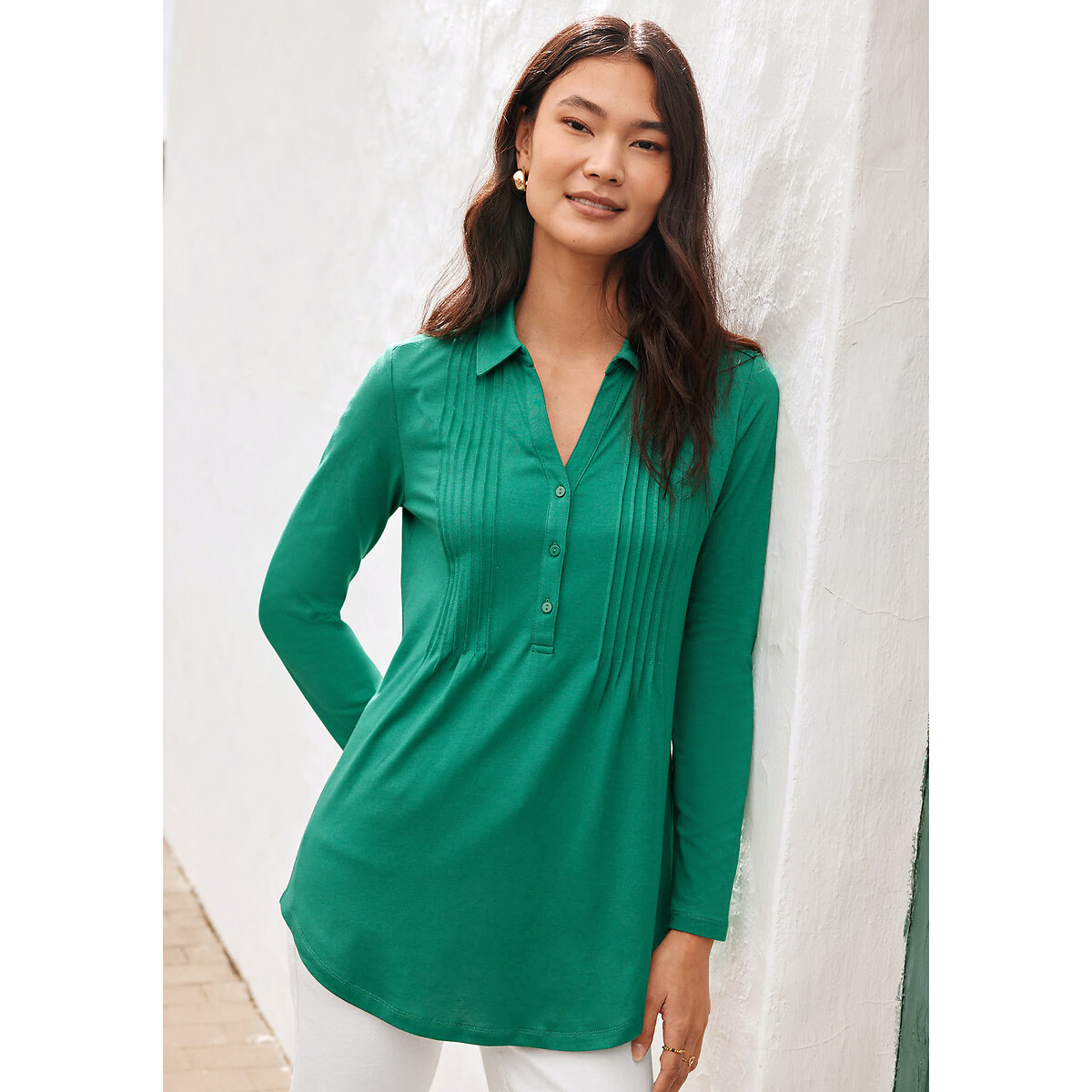 ANNE WEYBURN<br>Camiseta polo de manga comprida/gola alta
