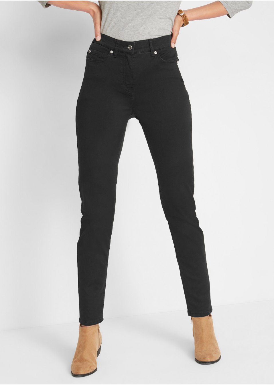 Pantalon en twill avec stretch et taille confortable, Slim Fit