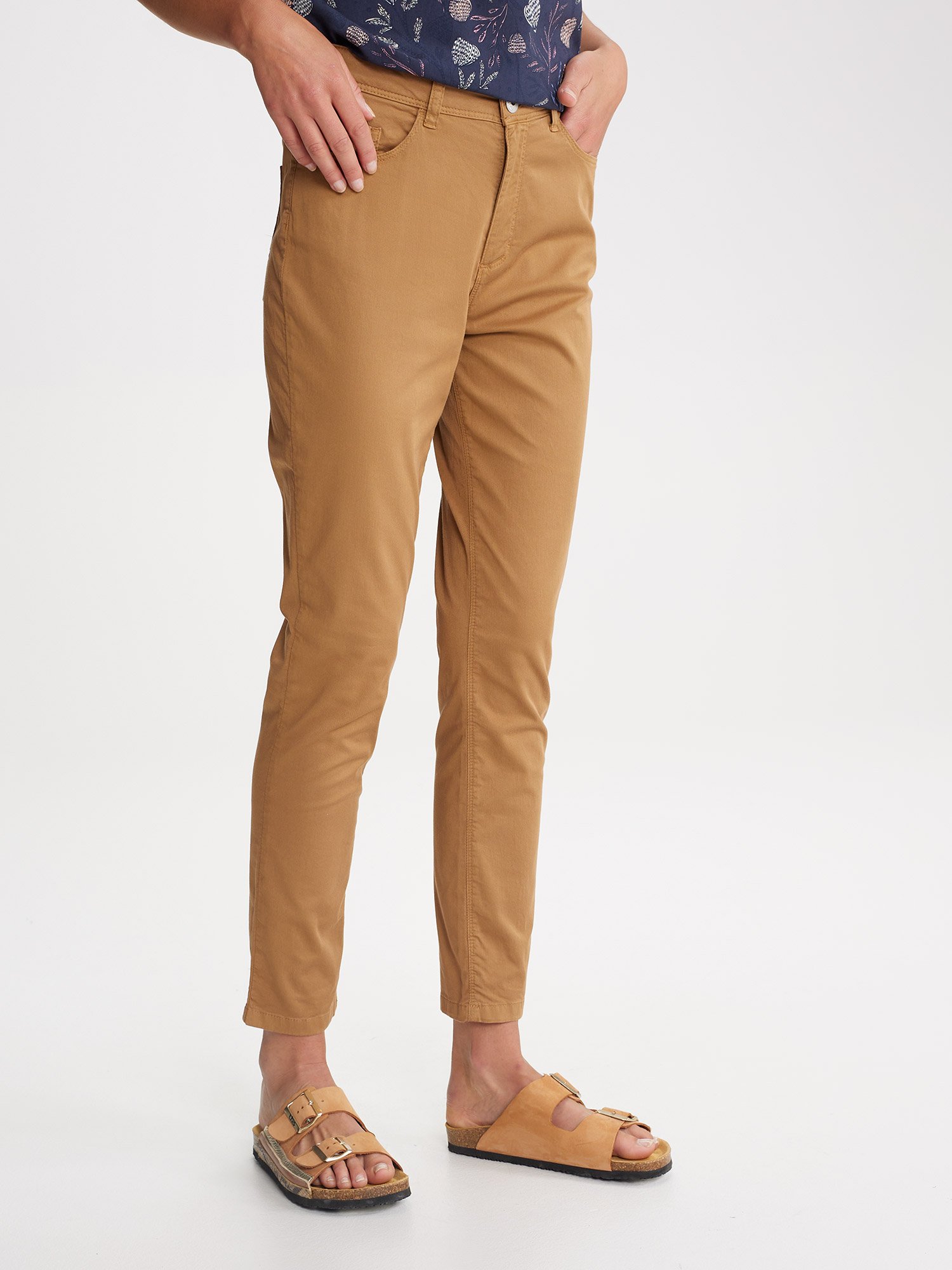 Pantalon Femme 7\/8 Coton Biologique Marron