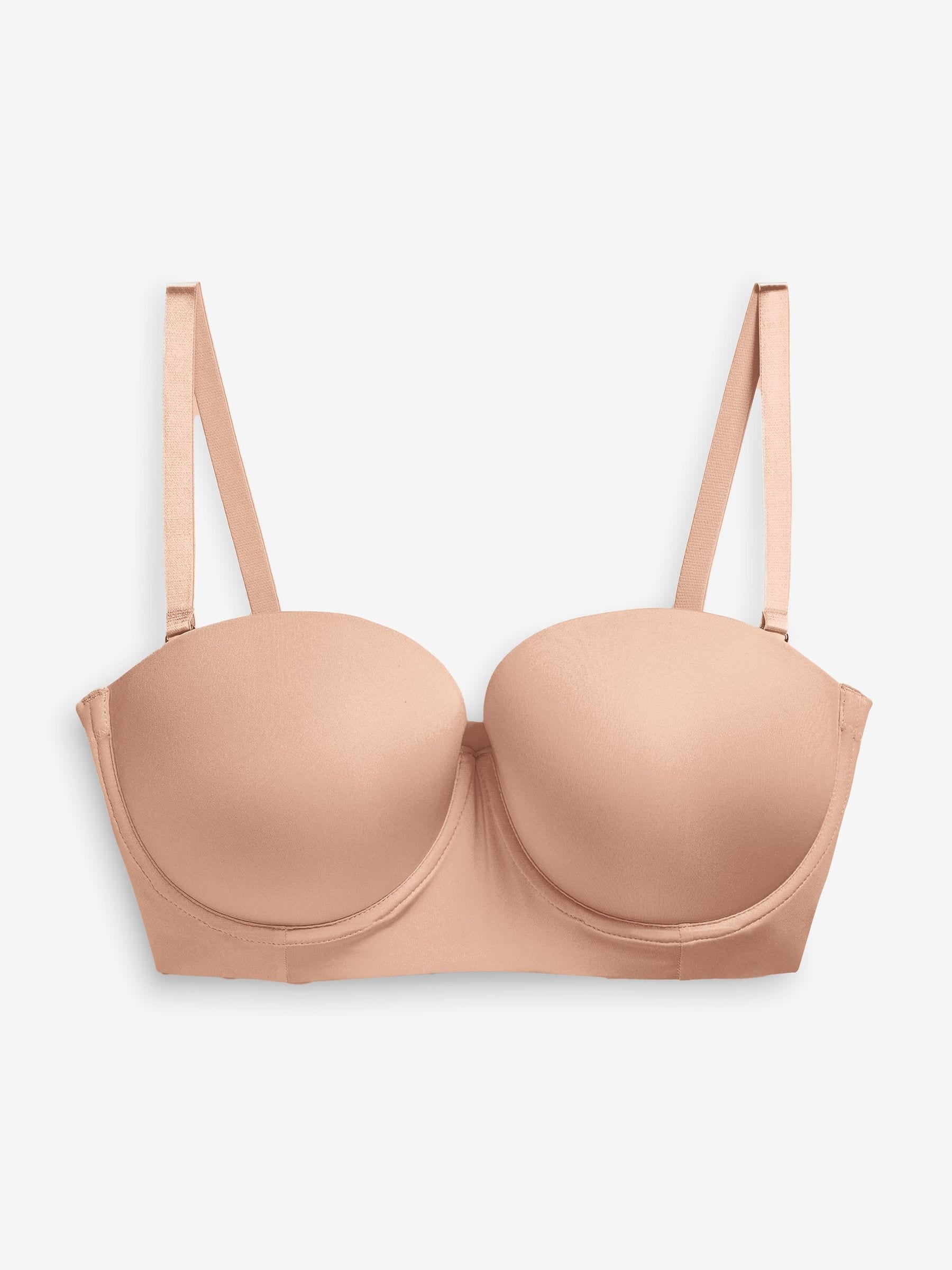 Praline nude - Strapless beha voor mooi silhouet met licht vulling en lage achterkant, cupmaat DD+