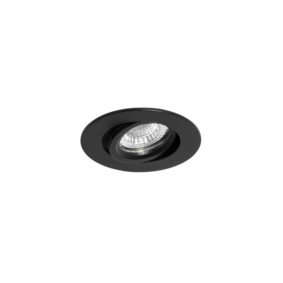 Set van 6 inbouwspots zwart kantelbaar 6,5cm incl. LED IP54 ultra slim - Pupil