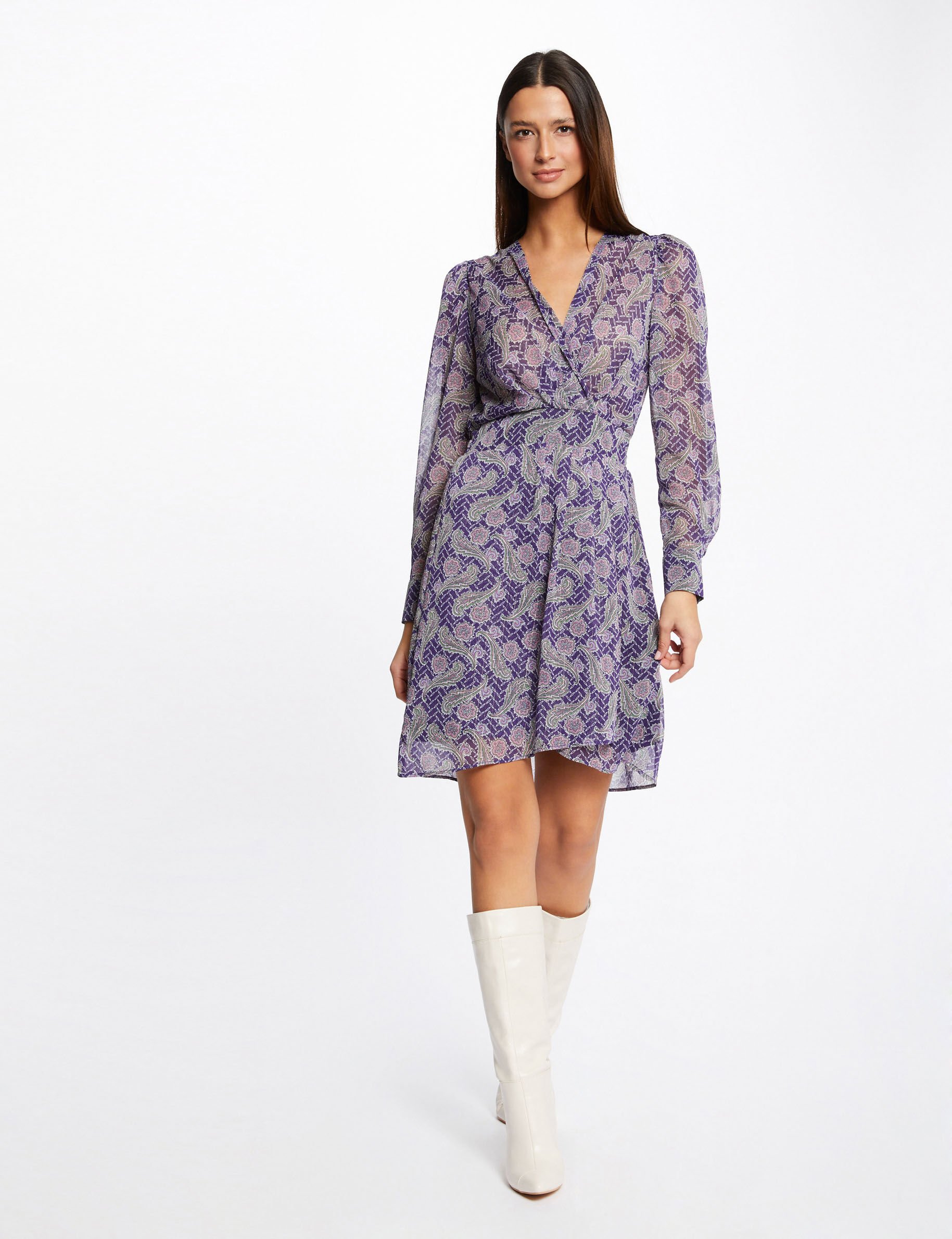 Robe trapèze imprimé cachemire multico femme - multico
