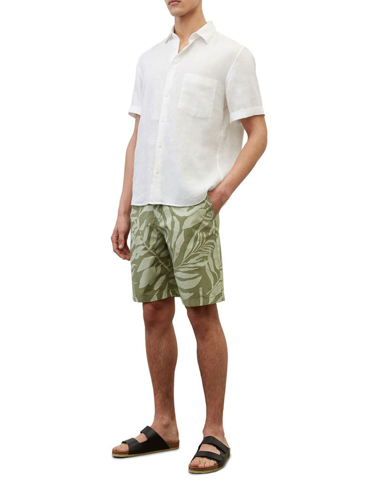 Marc O'Polo Chemise 100% Lin manches courtes Une Rf Poche blanche