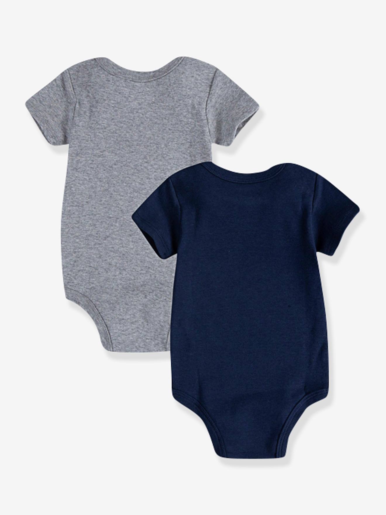 Lote com 2 bodies Levi's® Batwin para bebês, cinza
