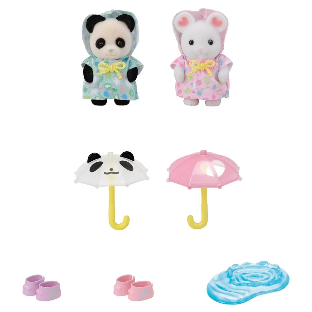 LE DUO DES BEBES EN HABITS DE PLUIE - SYLVANIAN TOUS POUR BEBES
