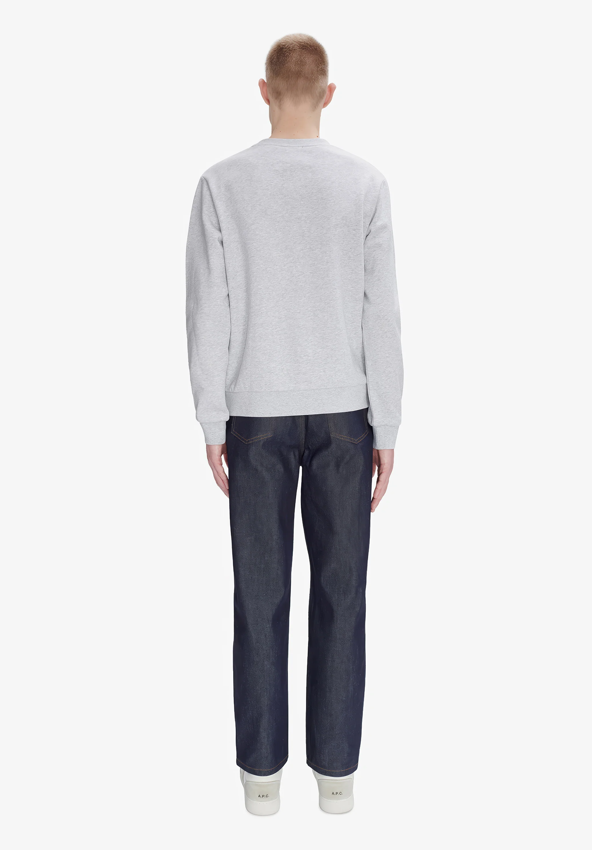 sweat standard rue madame - GOTS - Gris chine / noir