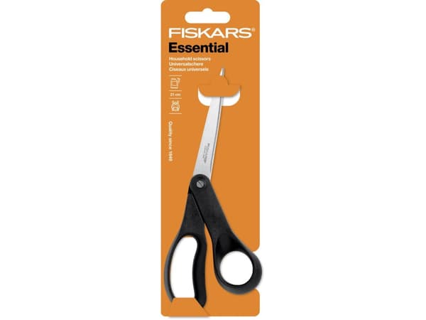 Fiskars 1023817, Voksen, Rett kutt, Single/enkelt, Sort, Rustfritt stål, Rustfritt stål, Universell