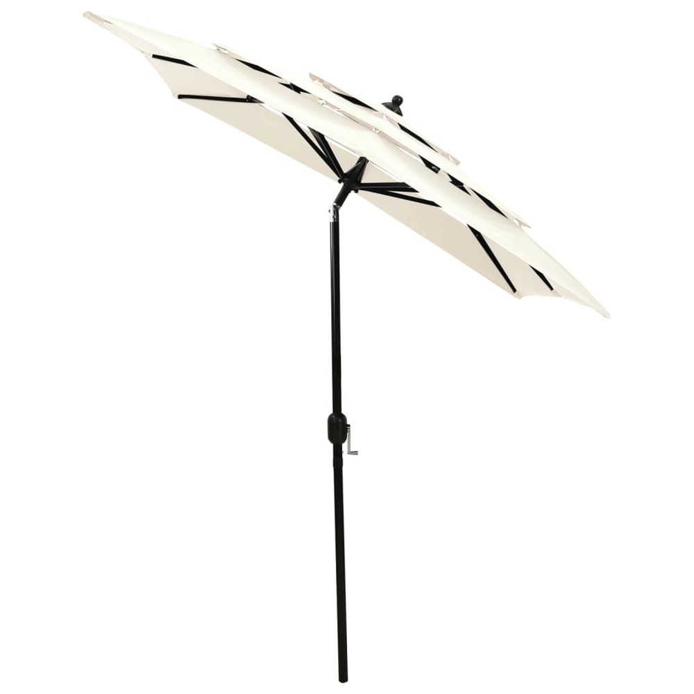 Parasol à 3 niveaux avec mât en aluminium 2 x 2 m sable
