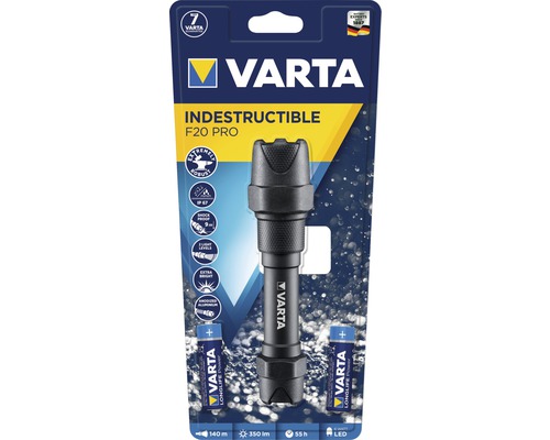 Varta Indestructible F20 Pro Zaklamp 350 lm Bereik 140 m Brandduur 55 uur LxØ 167x42 mm