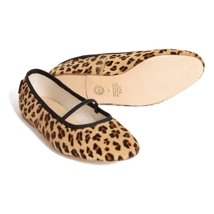 A.P.C. Ballerines Swan Imprimées Cuir | Beige