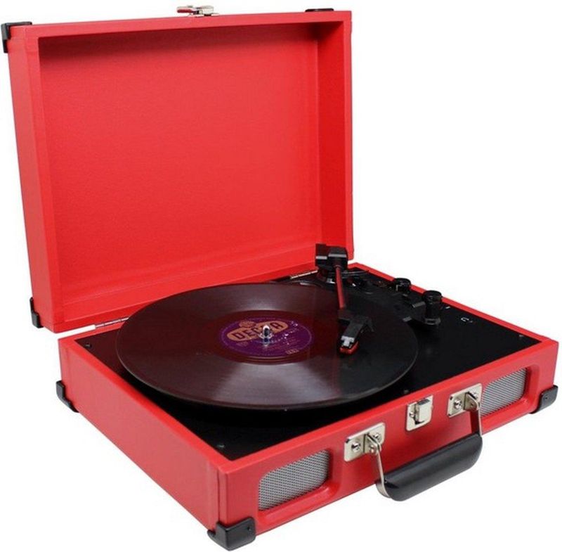 Soundmaster PL580RO - Koffermodel platenspeler, rood