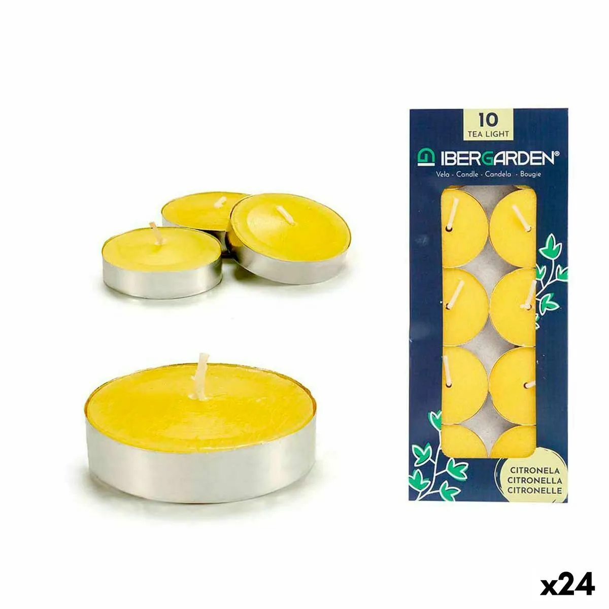 Ibergarden Bougies Citronnelle Jaune - Lot de 24