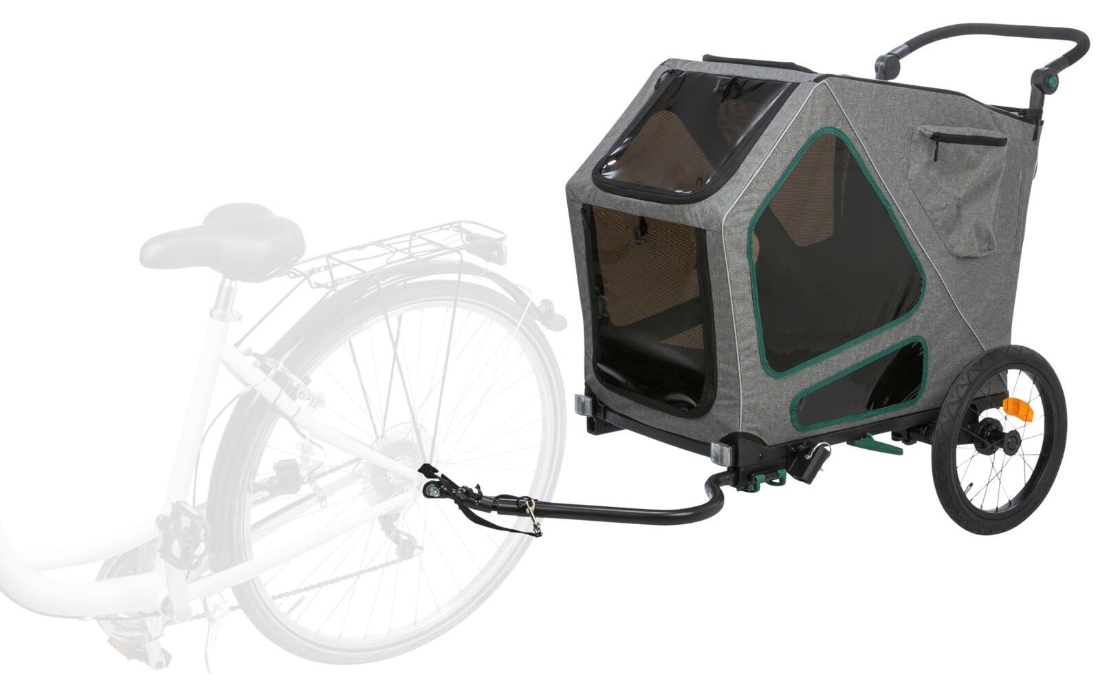 TRIXIE Fahrradhundeanhänger »M, 71×95×85/138 cm, Grau/Salbei«