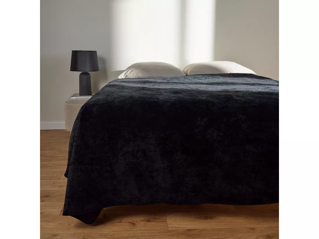 Jeté de lit Quadron Noir Polyester 200 x 220