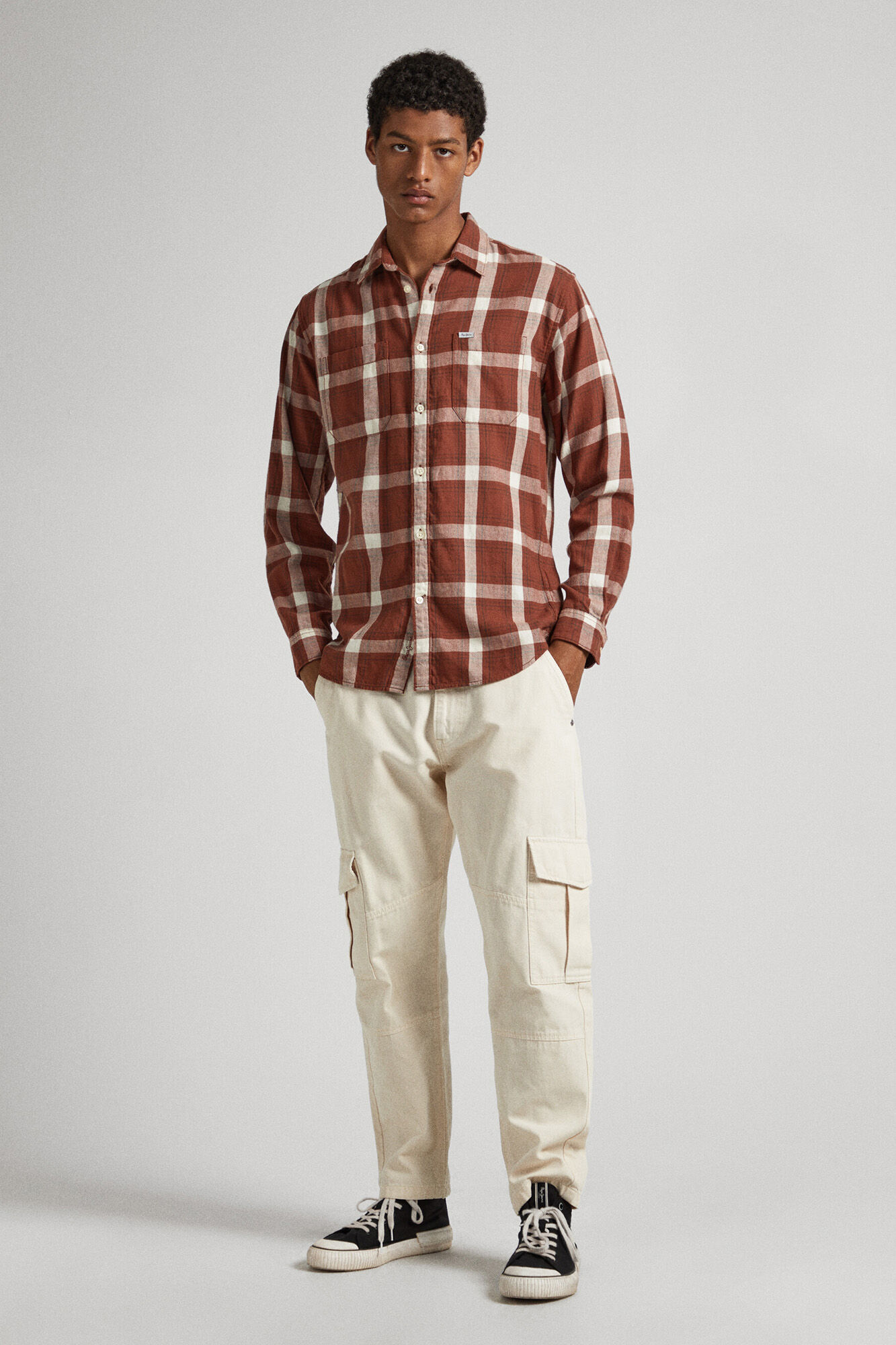 camisa xadrez de algodão