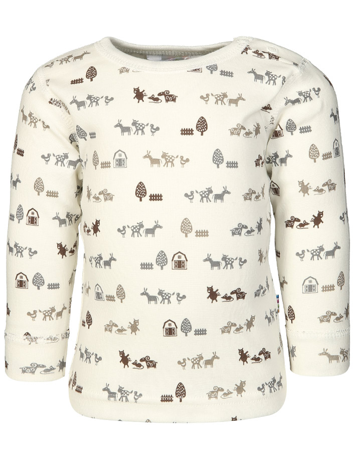 Langarmshirt NATURE LIFE gemustert in weiß