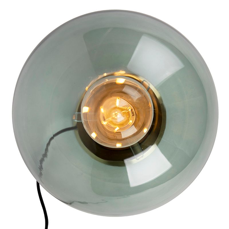 Art deco tafellamp messing met groen glas - Pallon