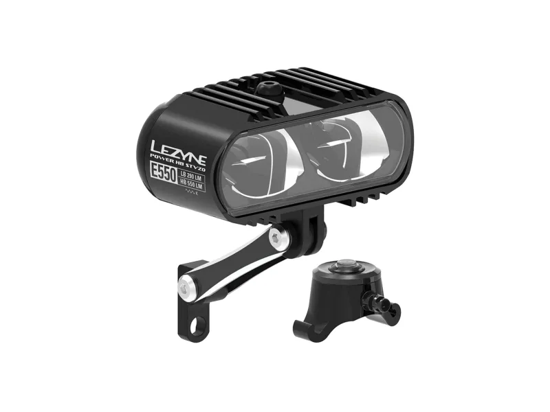 Lezyne HB StVZO E550, Forlys, Sort, Aluminium, LED, Hvid, 550 lm