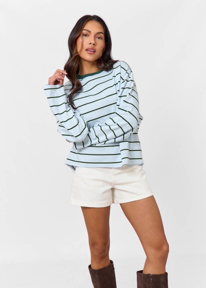 Friday Denim striped longsleeve lichtblauw