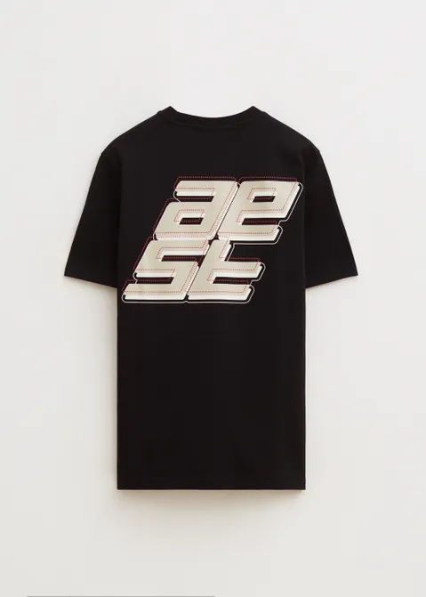 T-shirt met print delta zwart (ZWART)