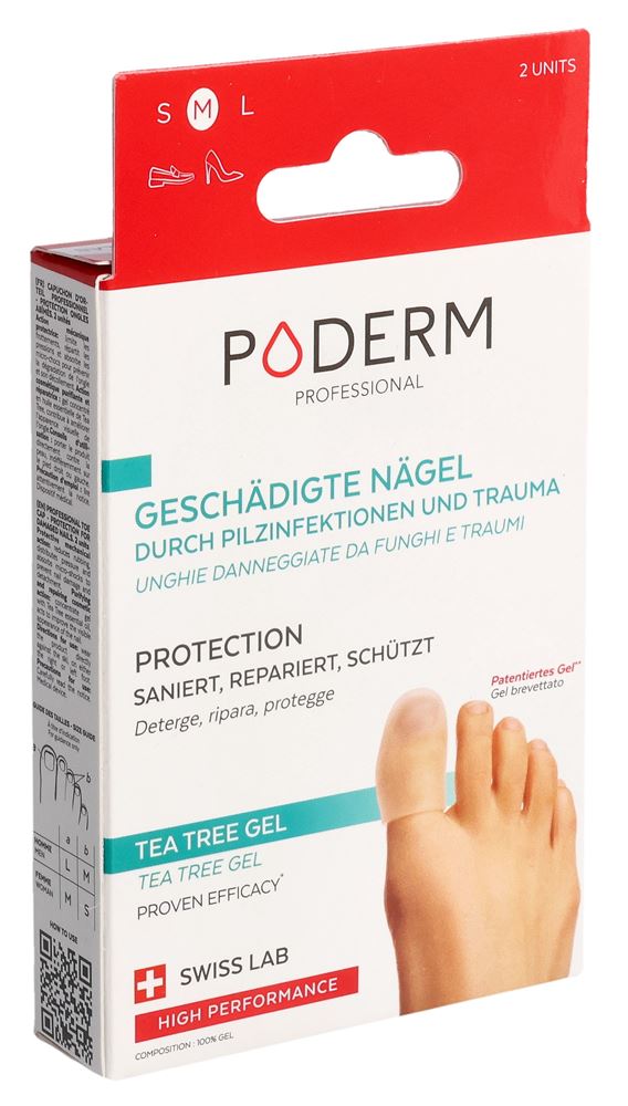 PODERM Zehenschutzkappe<br>2 Stück, M, für geschädigte Nägel
