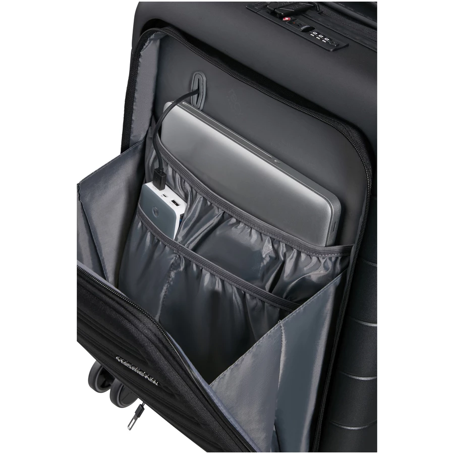 American Tourister Novastream - 4-Rollen Kabinentrolley Smart 55 cm erw. USB dark slate